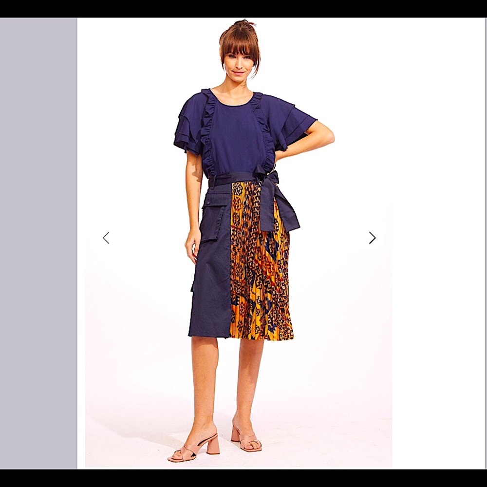 ANTHROPOLOGIE Eva Franco Pleated Cargo Skirt - Picture 2 of 12